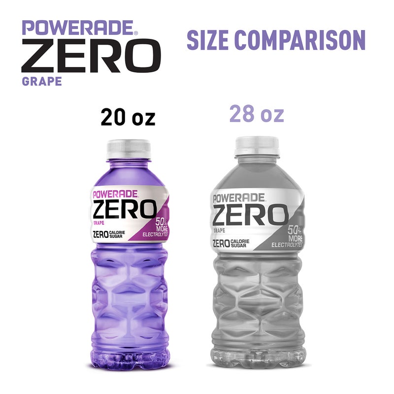 POWERADE Electrolyte Enhanced Zero Sugar Grape Sports Drink, 20 Ounce (Pack of 8) - Image 3